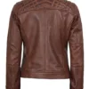 Johnson Women's Cognac Brown Cafe Racer Leather Jacket product image