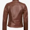 Acerra Womens Cognac Brown Biker Style Real Leather Jacket product image
