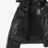 Women's Black Cropped Leather Biker Style Jacket product image