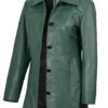 Kandis Women's Green Real Leather Car Coat product image