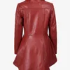 Clarissa Womens Red Asymmetrical Peplum Leather Jacket Clarissa Womens Red Asymmetrical Peplum Leather Jacket product image