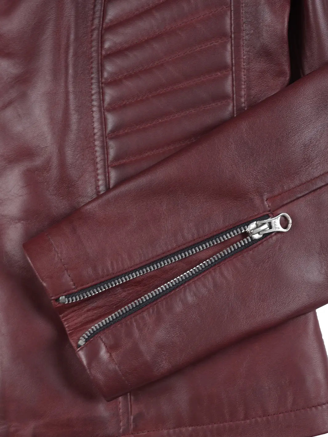 Women's Burgundy Cafe Racer Leather Jacket Women's Burgundy Cafe Racer Leather Jacket product image