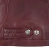 Women's Burgundy Cafe Racer Leather Jacket Women's Burgundy Cafe Racer Leather Jacket product image
