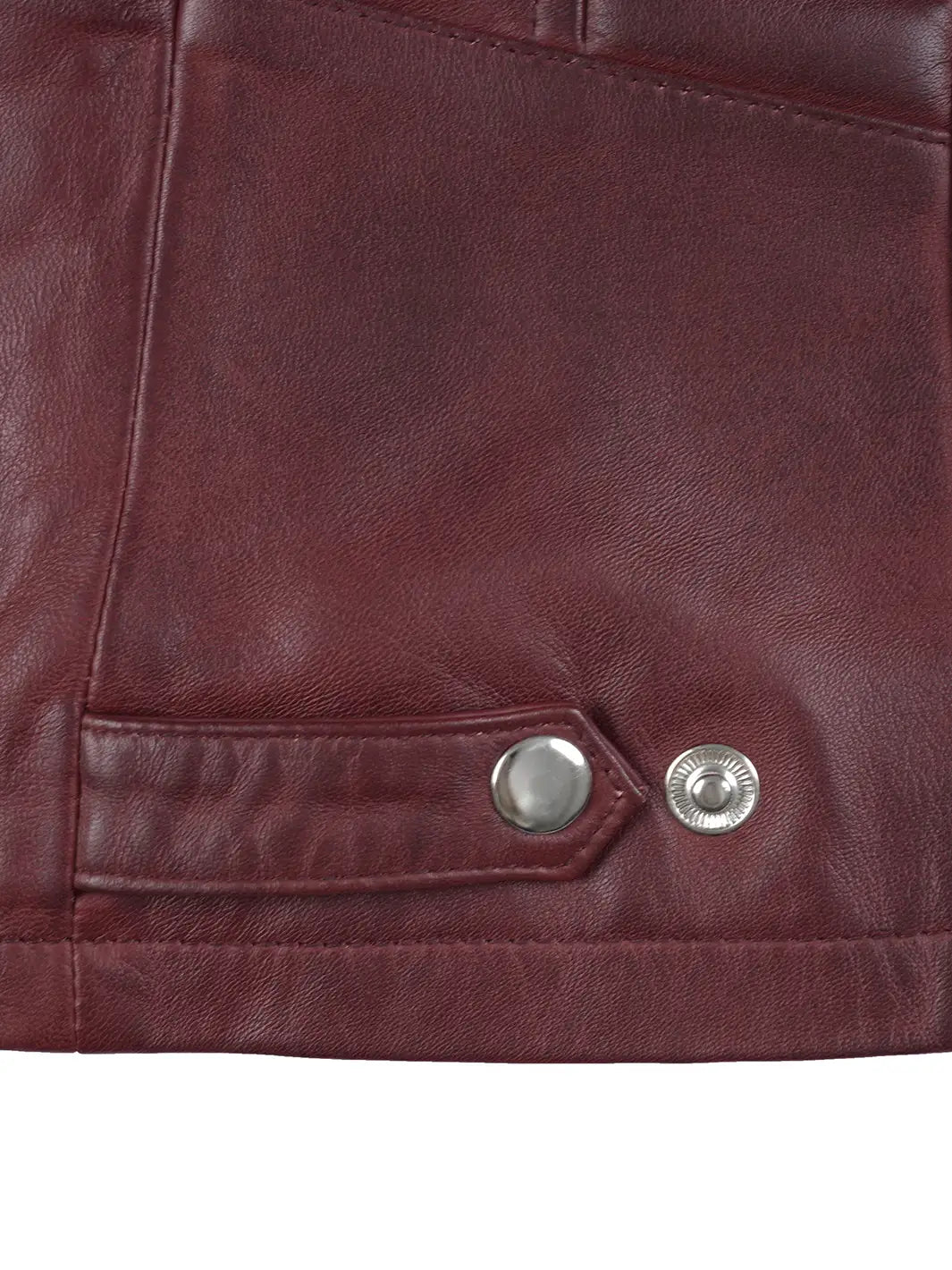 Women's Burgundy Cafe Racer Leather Jacket Women's Burgundy Cafe Racer Leather Jacket product image