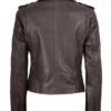 Kirsten Purple Brown Leather Biker Style Jacket Womens product image