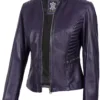 Rachel Women's Biker Purple Leather Jacket product image