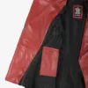 Clarissa Womens Red Asymmetrical Peplum Leather Jacket Clarissa Womens Red Asymmetrical Peplum Leather Jacket product image