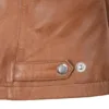 Rachel Womens Tan Cafe Racer Leather Jacket product image