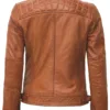 Women's Cafe Racer Tan Brown Leather Jacket Women's Cafe Racer Tan Brown Leather Jacket product image