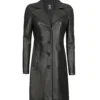 Women's Tall Black 3/4 Length Leather Coat product image