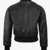 Julee Womens Black Snap Button Cropped Leather Bomber Jacket product image