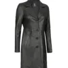 Women's Tall Black 3/4 Length Leather Coat product image