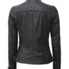 Johnson Tall Women Black Cafe Racer Leather Jacket product image
