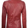 Women's Red Real Leather Blazer Jacket product image
