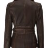 Women's Distressed Brown Asymmetrical Leather Biker Jacket product image